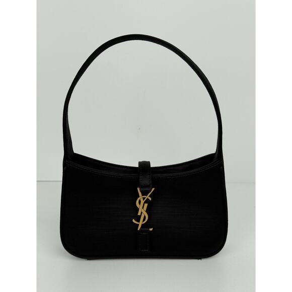 Saint Laurent Le 5 A 7 Mini YSL Women's Shoulder Bag in Black Satin - Picture 2 of 12